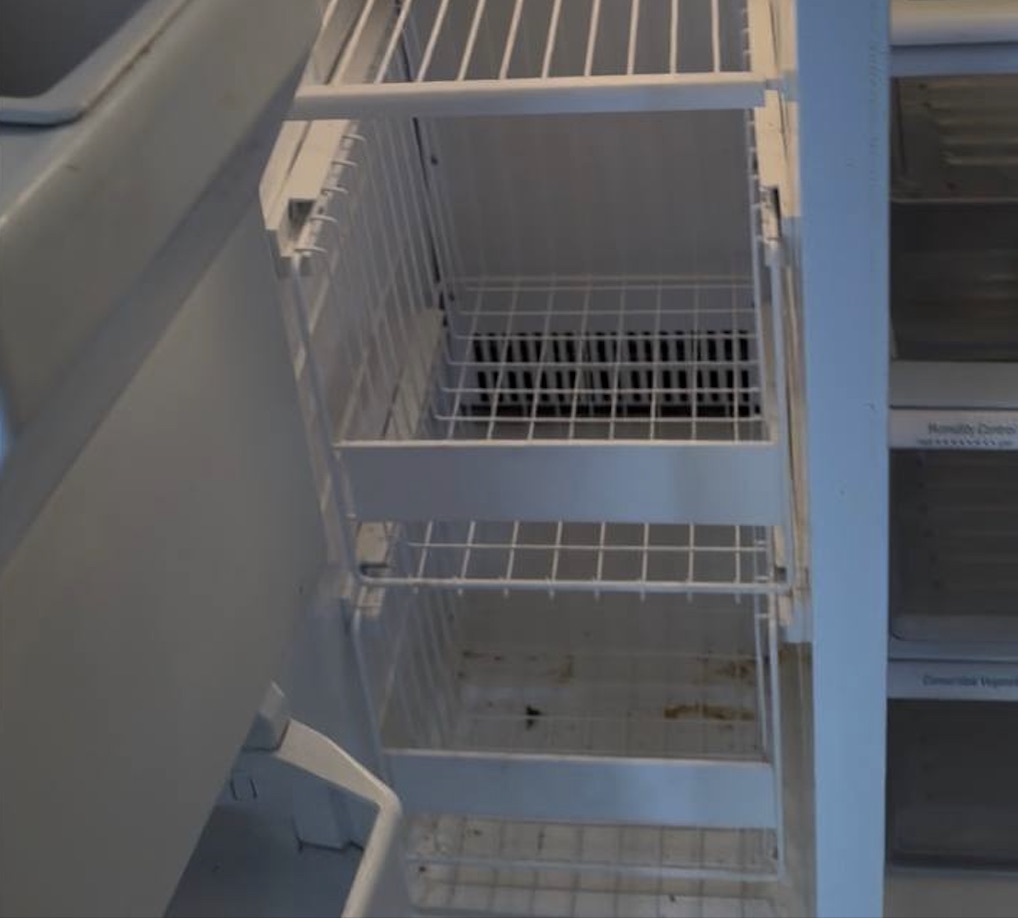 Freezer before cleaning